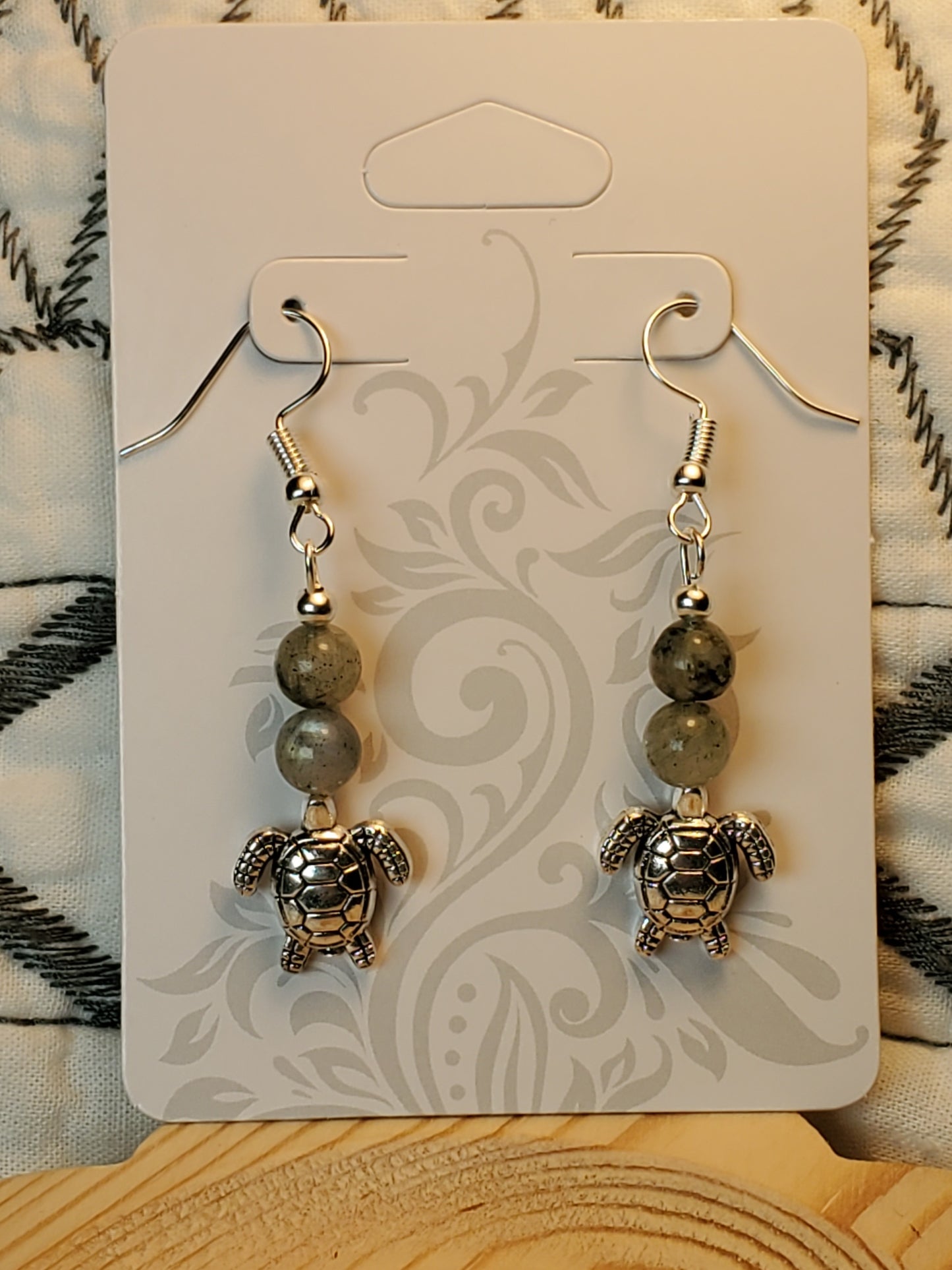 Surf's Up - Labradorite Sea Turtle - Crystal Earrings