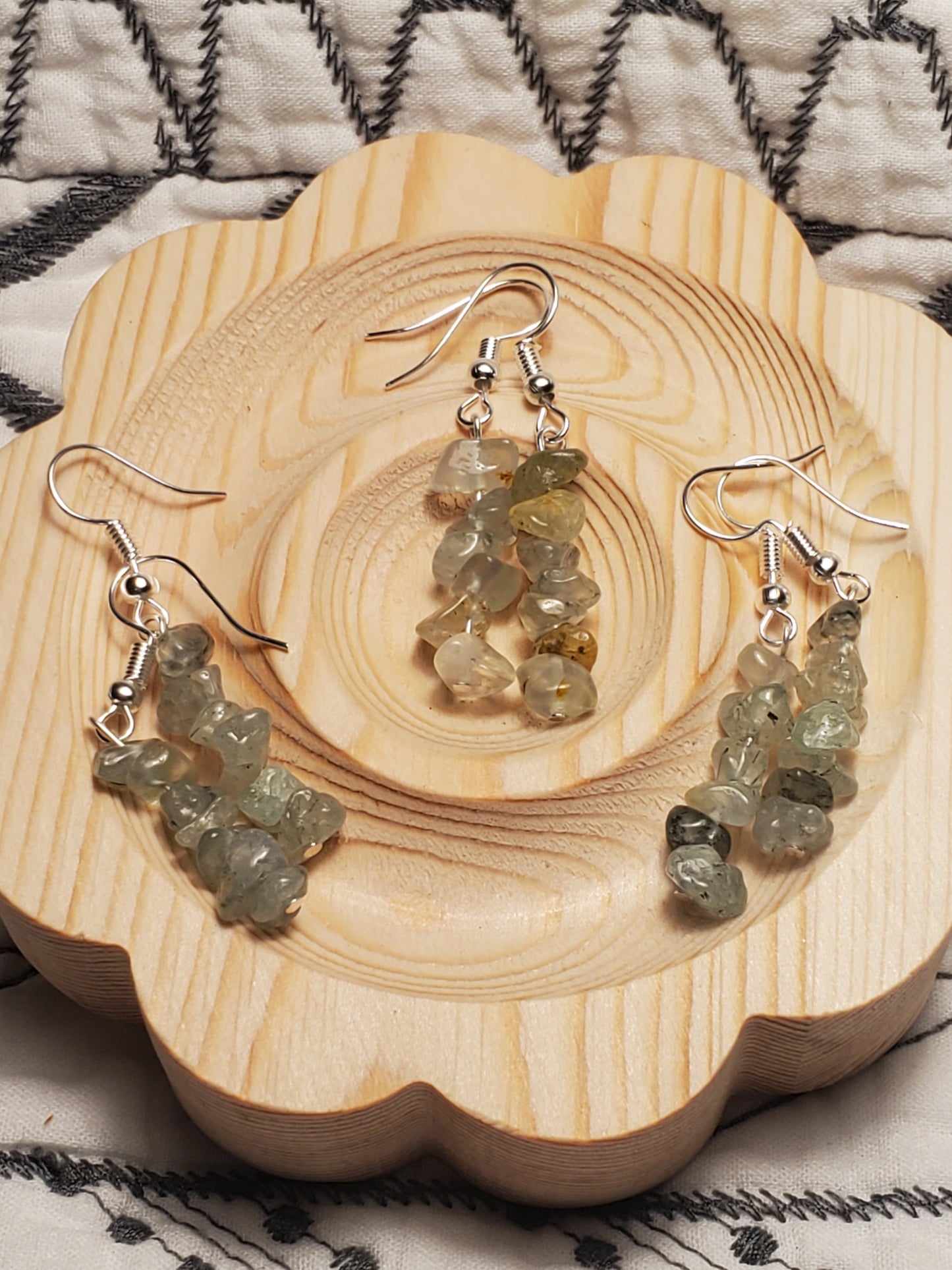 Prehnite Chippy - Prehnite - Crystal Chip Earrings