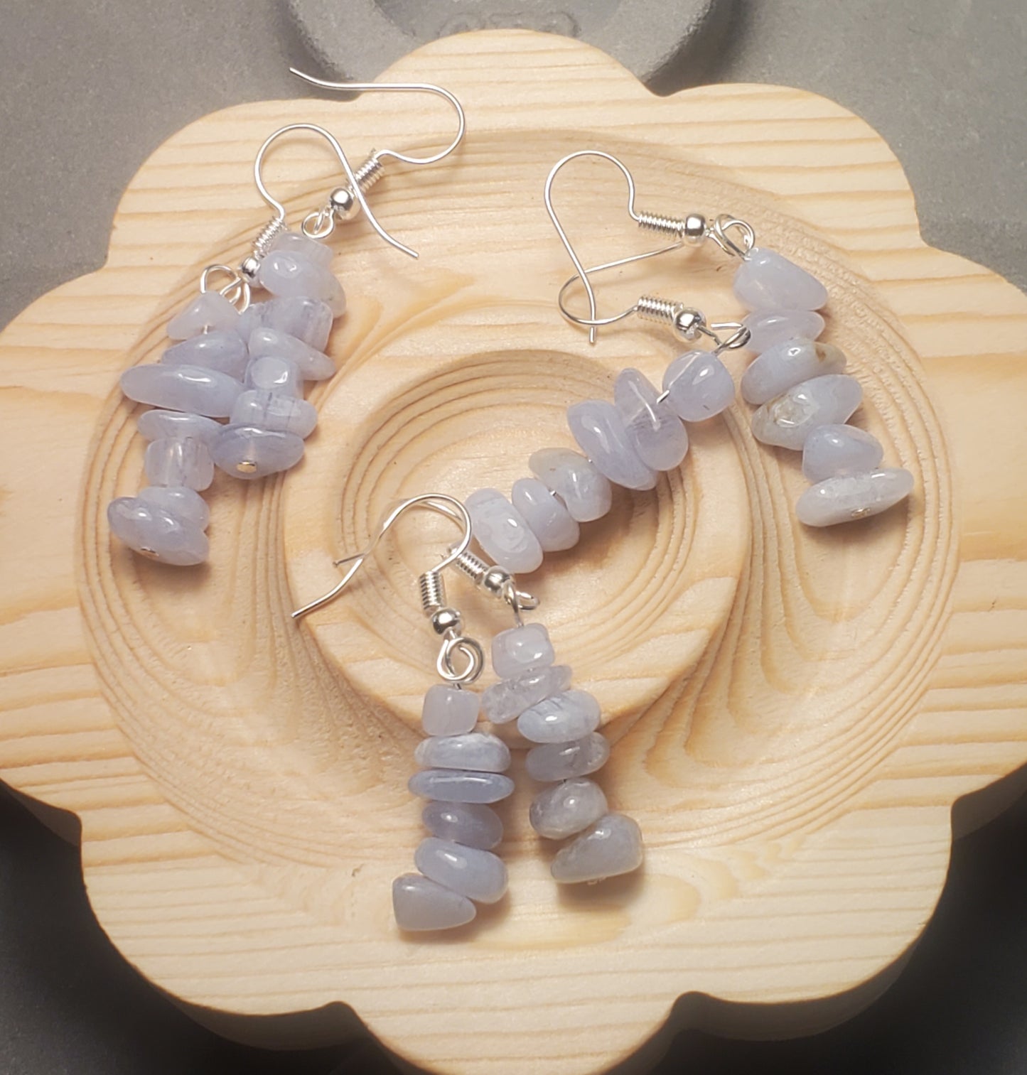 Blue Lace Agate Chippy - Crystal Chip Earrings