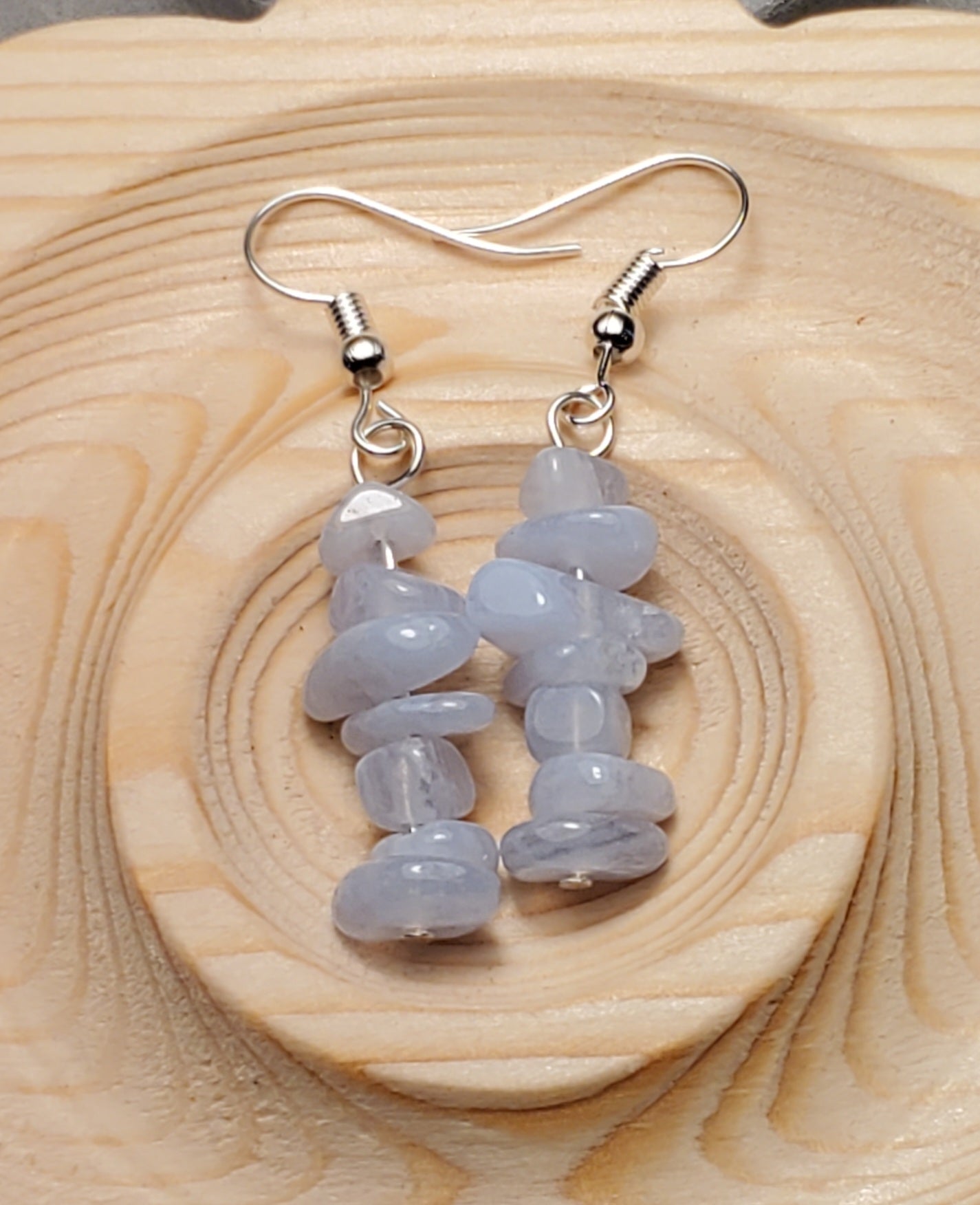 Blue Lace Agate Chippy - Crystal Chip Earrings