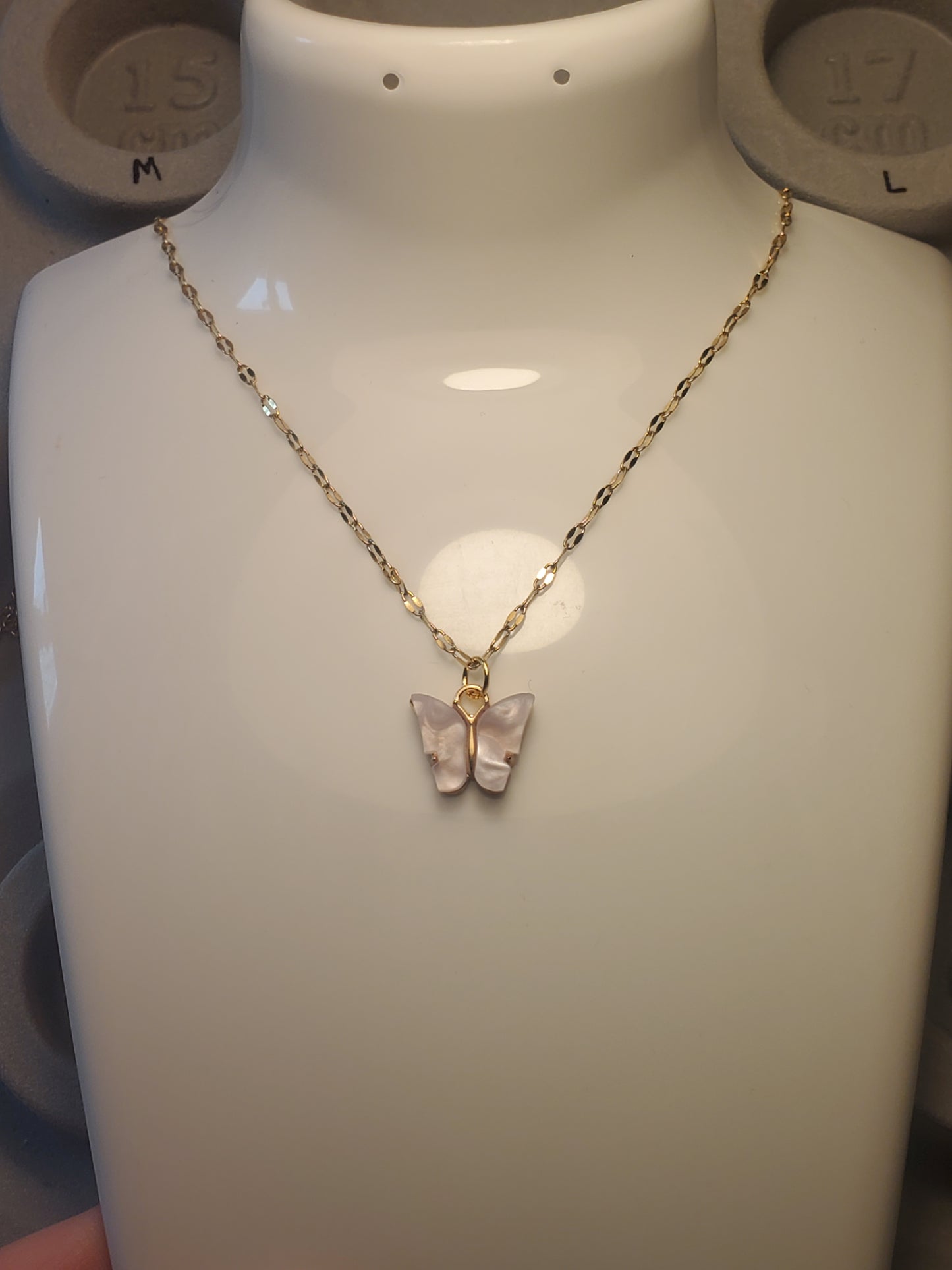 Butterfly 16" Gold Stainless Steel Necklace