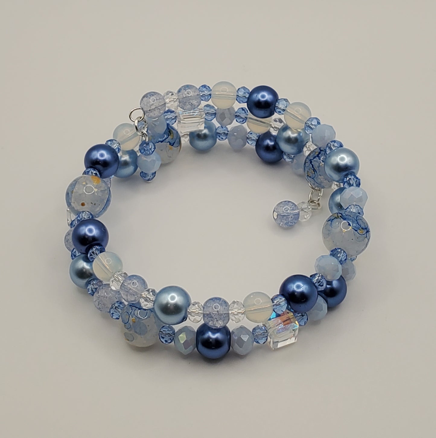 Beyond Blue Double Wrap Memory Wire Bracelet