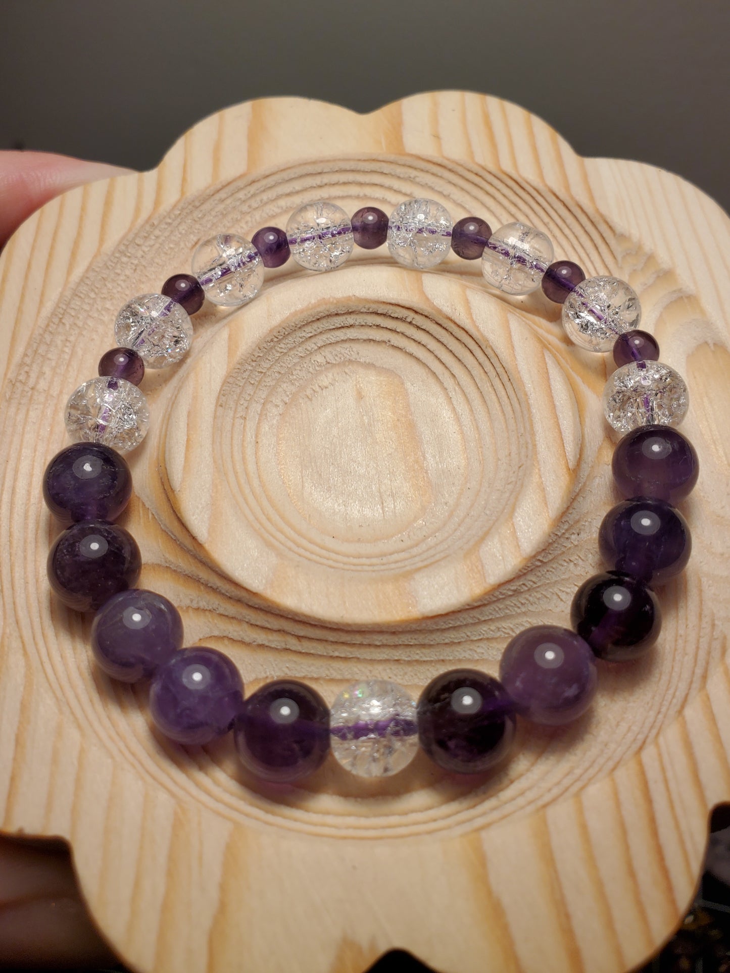 Amethyst- Crystal Bead Bracelet