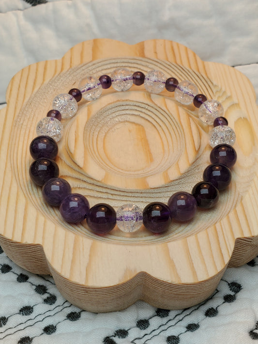 Amethyst- Crystal Bead Bracelet