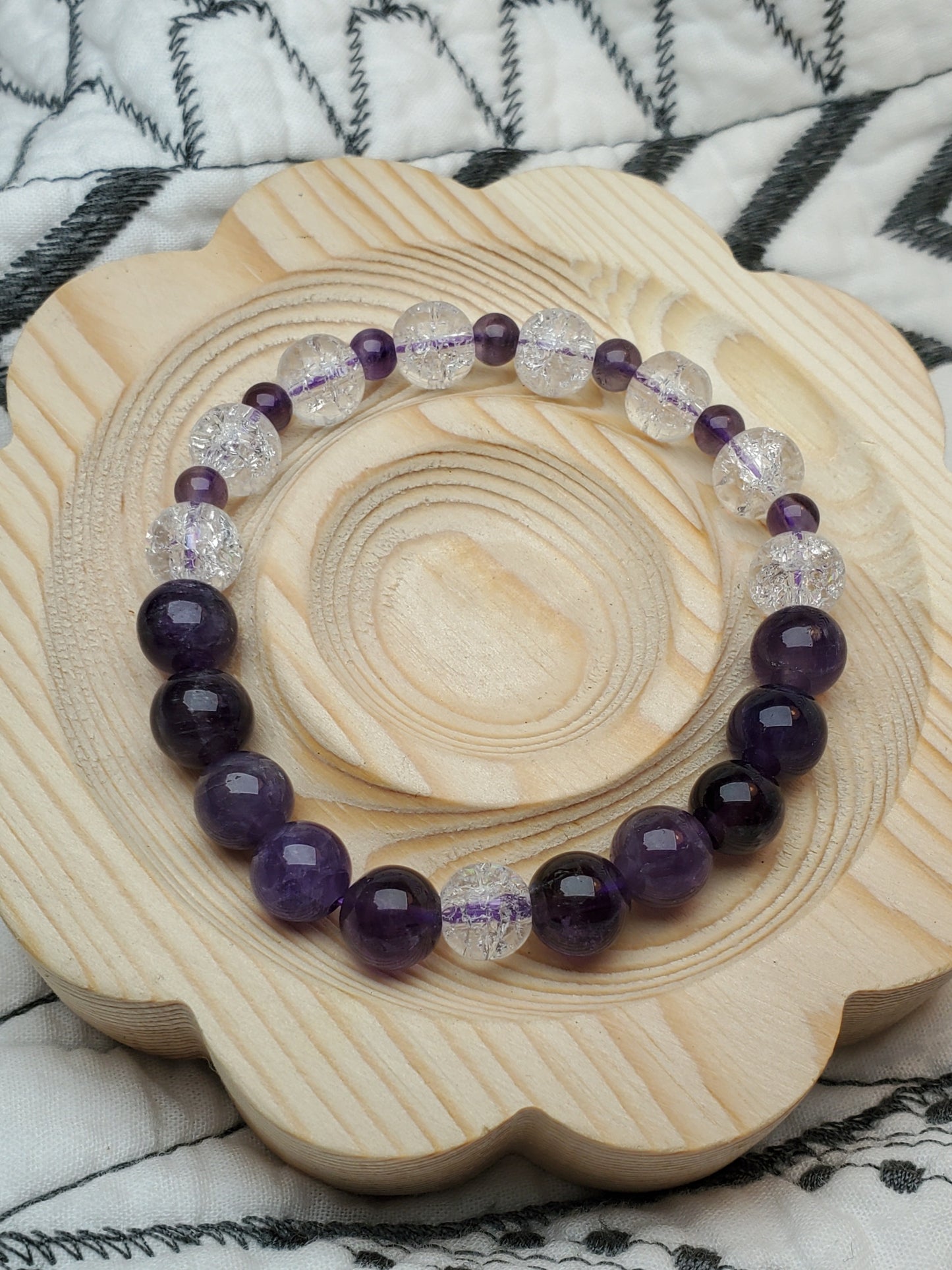 Amethyst- Crystal Bead Bracelet