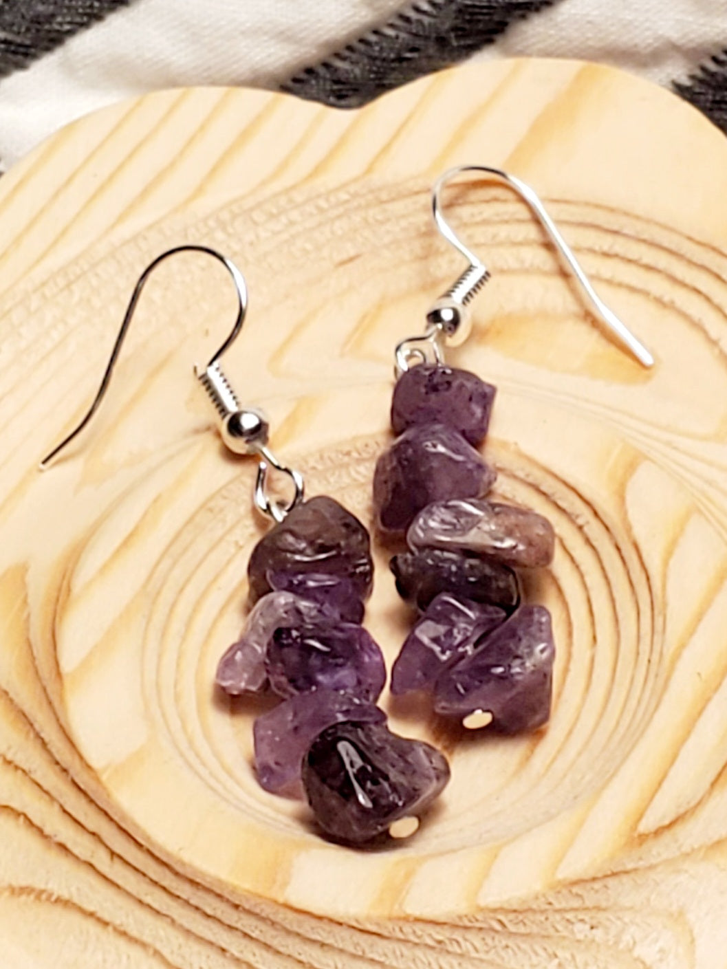 Amethyst Chippy - Amethyst - Crystal Chip Earrings