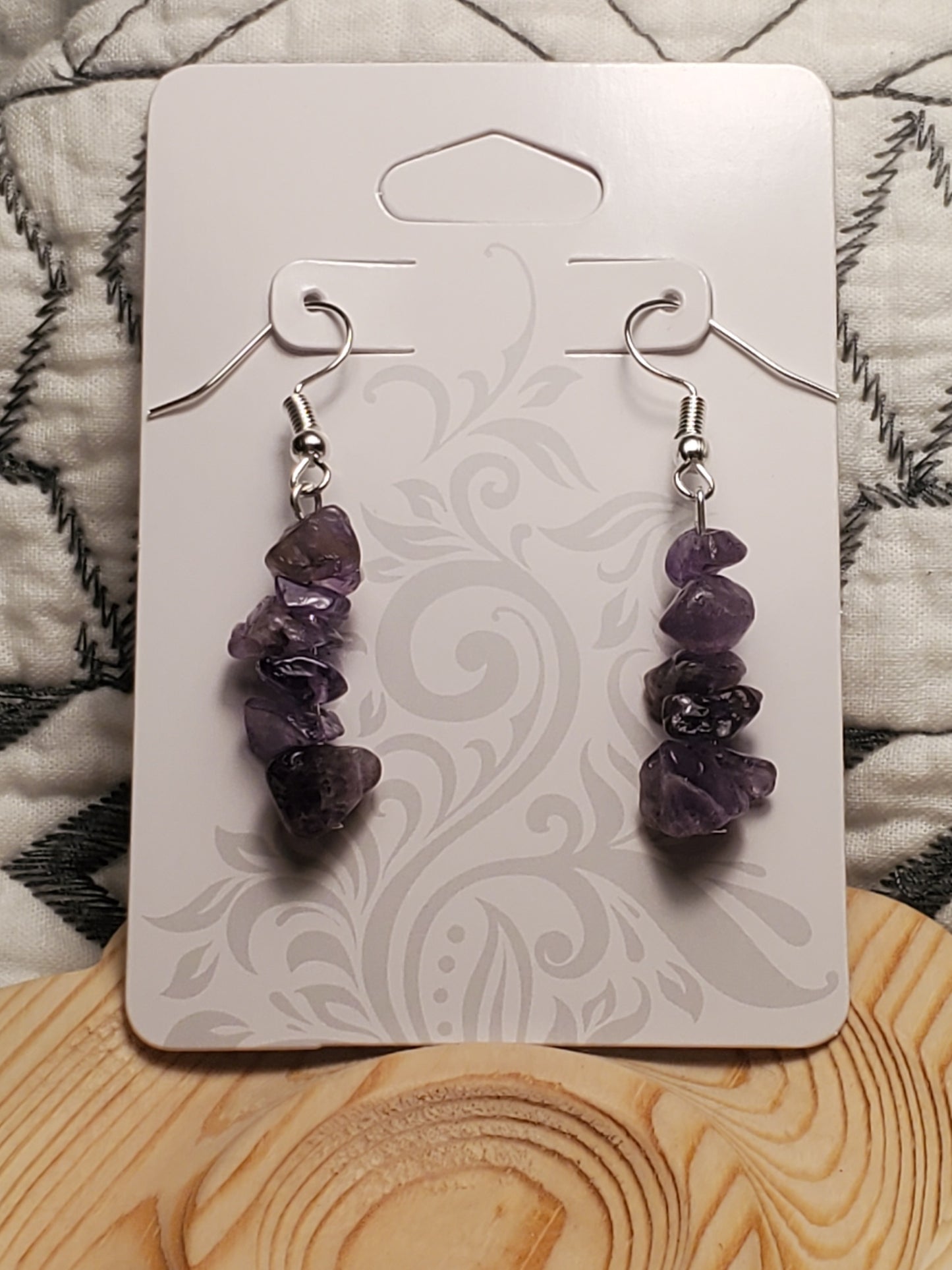 Amethyst Chippy - Amethyst - Crystal Chip Earrings