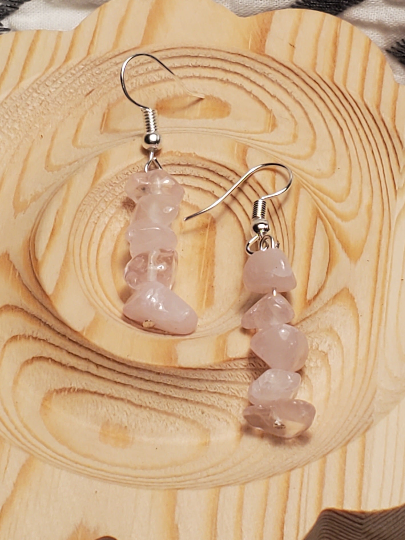 Rose Chippy - Rose Quartz - Crystal Chip Earrings