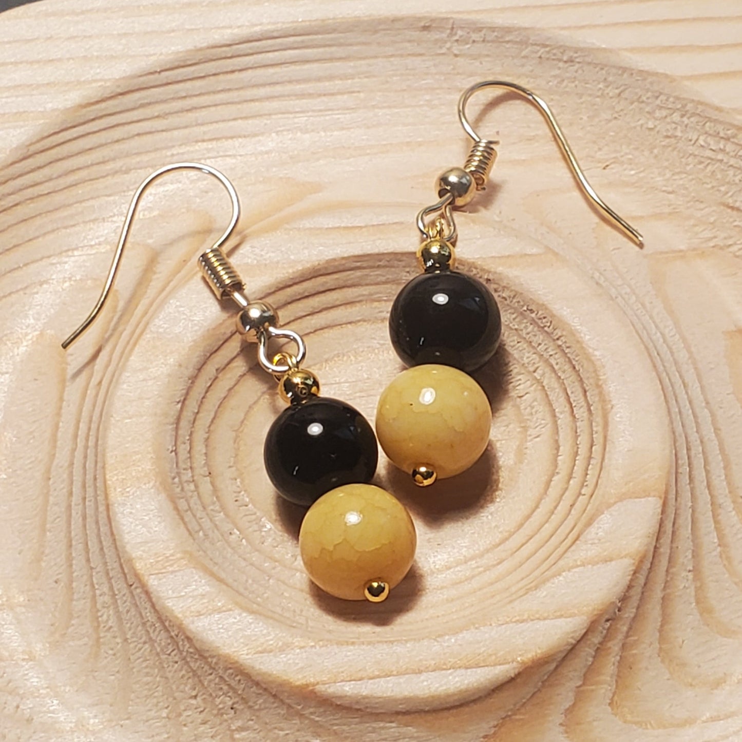 Black & Gold Petite - Crystal Earrings