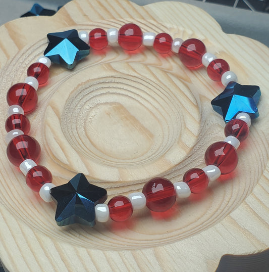 'Merica! - GLASS bead bracelet