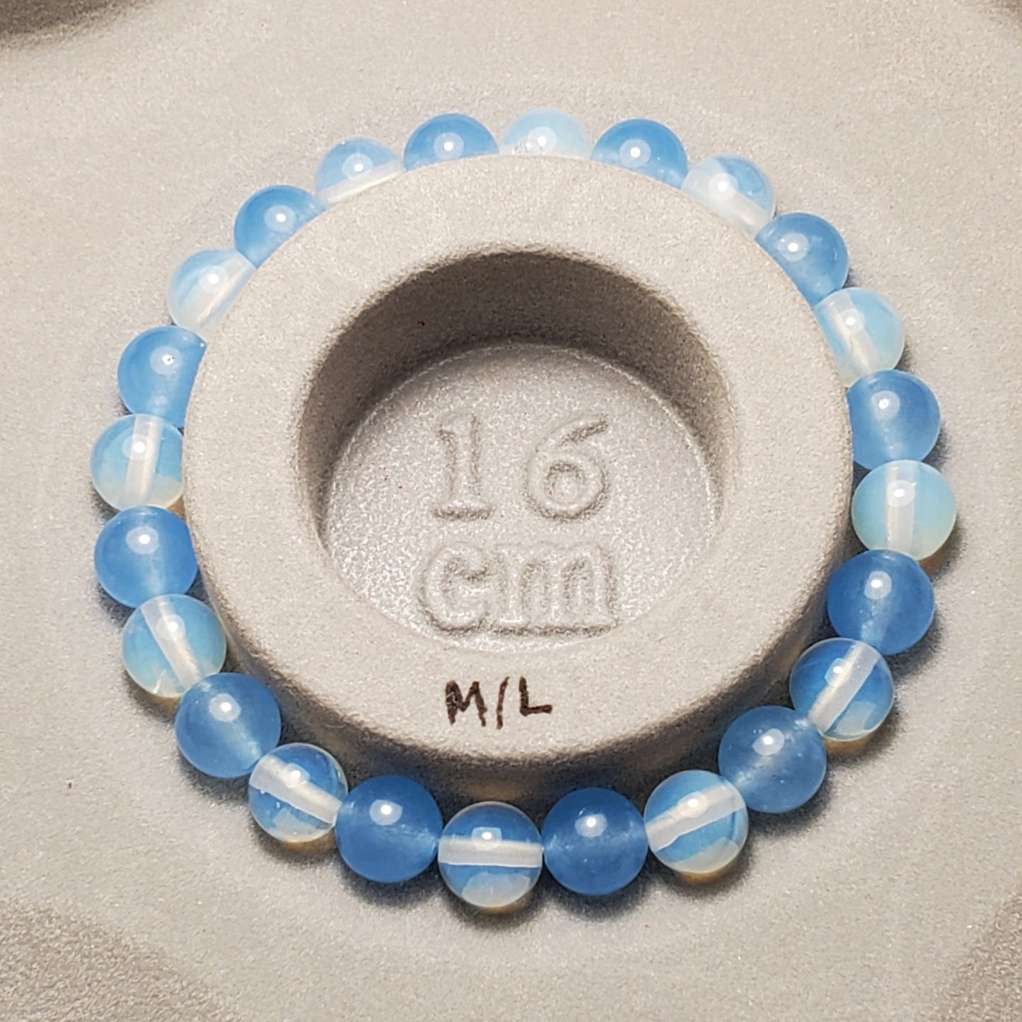 Blue Sky - Blue Jade & Opalite - Crystal Bead Bracelet