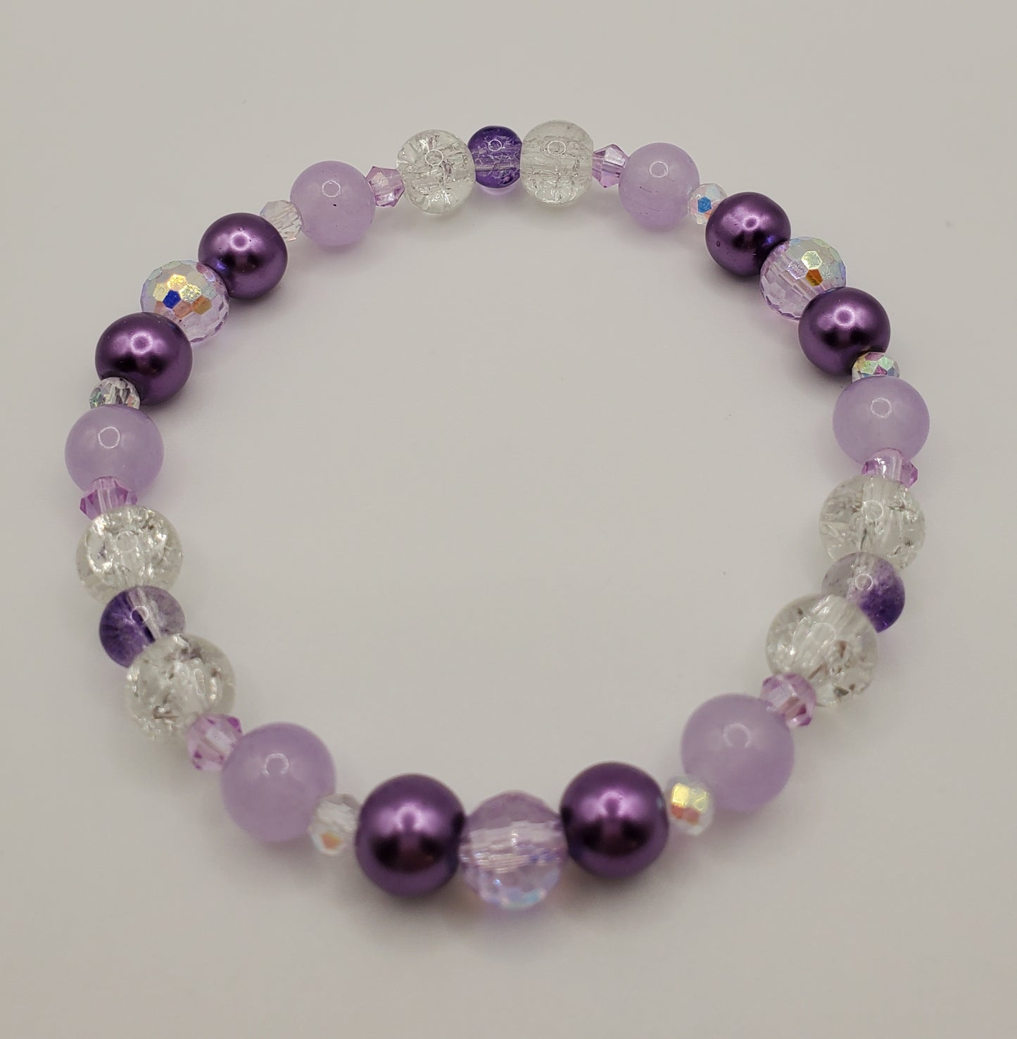 Purple Flash - Single Layer Glass Bead Bracelet