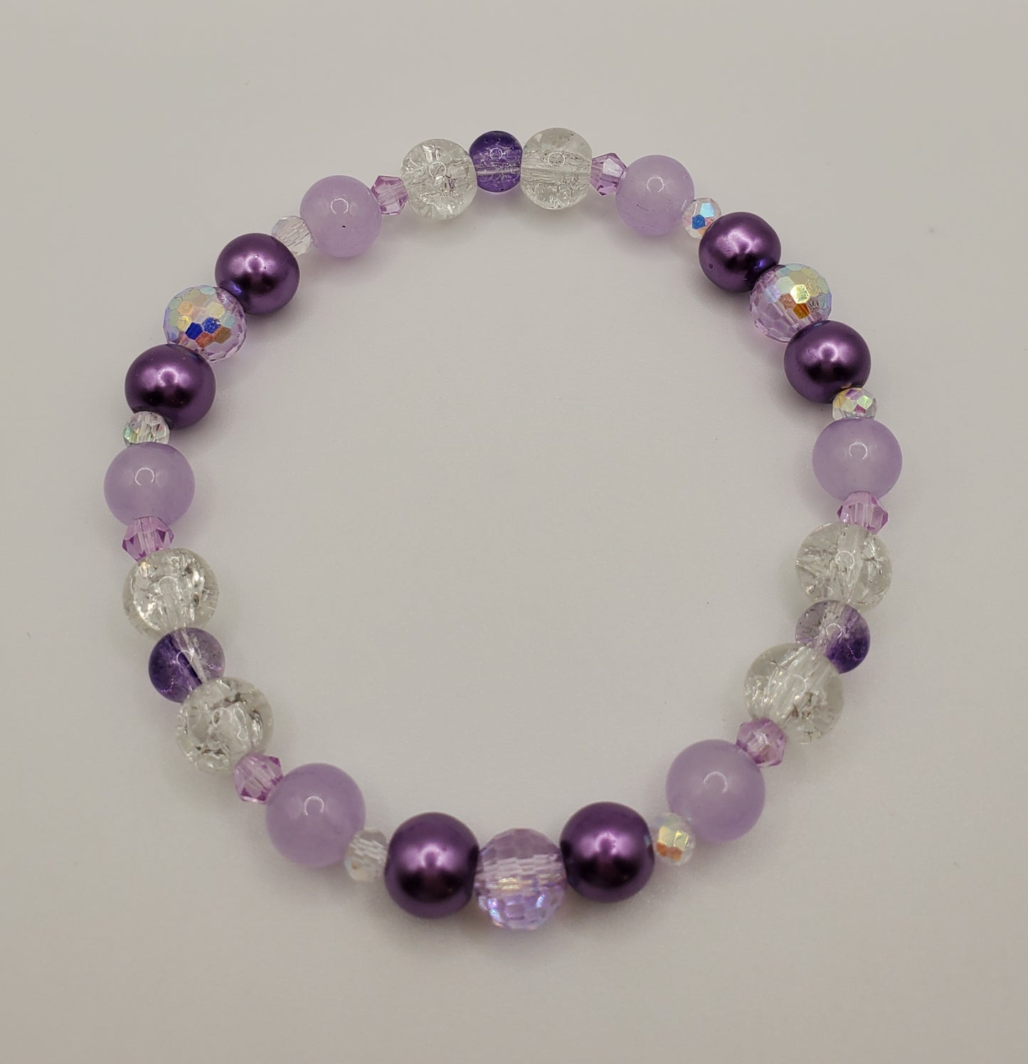 Purple Flash - Single Layer Glass Bead Bracelet