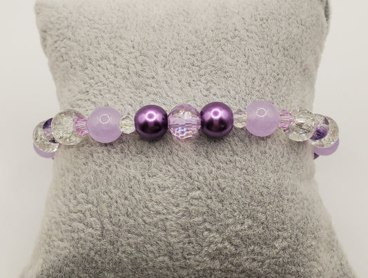 Purple Flash - Single Layer Glass Bead Bracelet