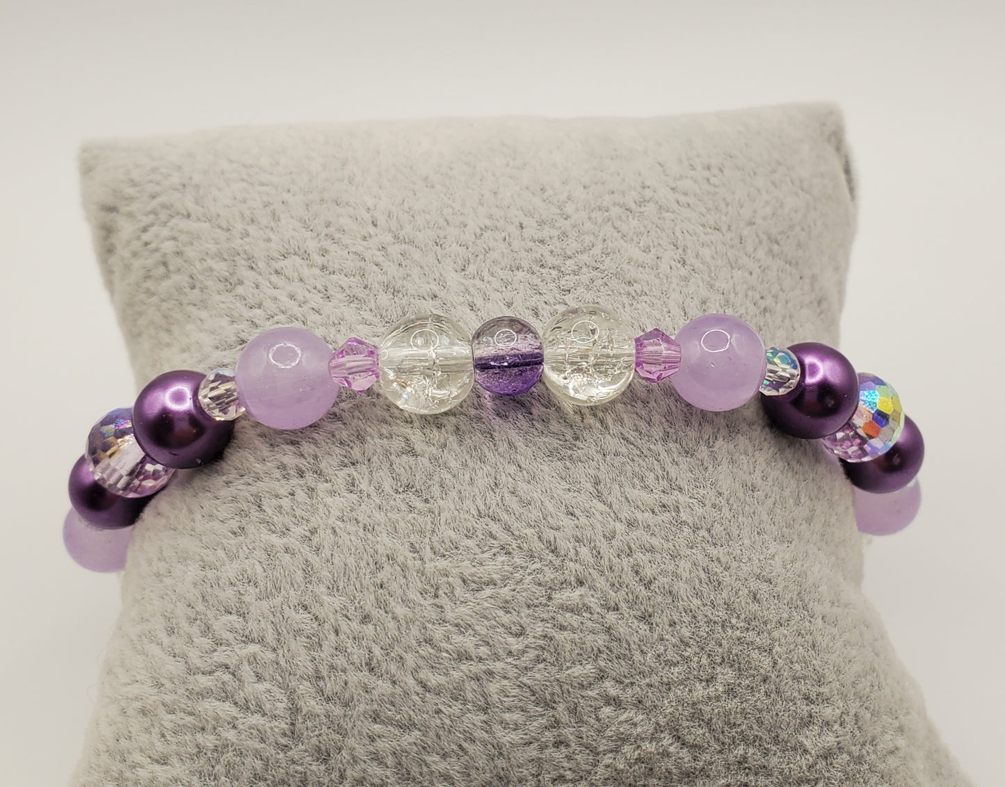 Purple Flash - Single Layer Glass Bead Bracelet