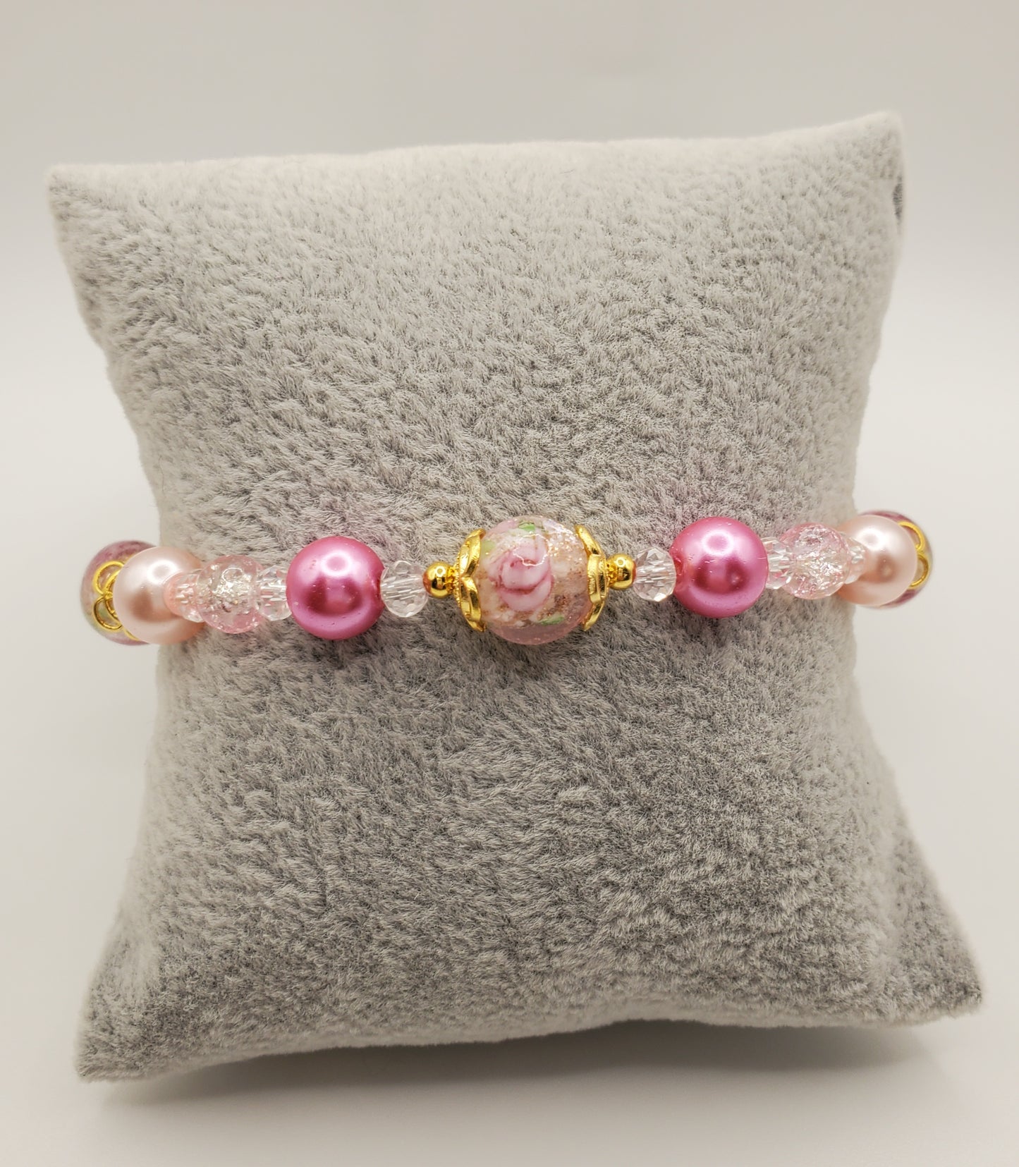 Coming Up Roses - Single Layer Glass Bead Bracelet